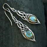 Boucles d'oreilles pendantes vintage en opale