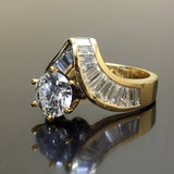 Bague vintage en zircone irrégulière et or