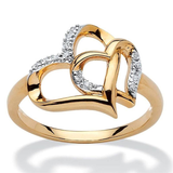 Bague vintage en or avec zircone cubique et nœud