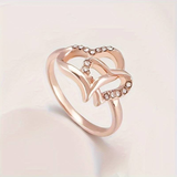 Bague vintage en zircone rose avec nœud