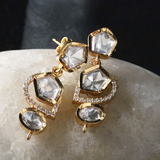 Boucles d'oreilles pendantes vintage en cristal