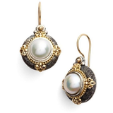 Boucles d'oreilles vintage incrustées de perles dorées