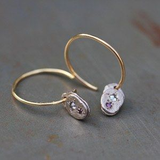 Boucles d'oreilles créoles pendantes vintage plaquées argent