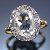 Bague vintage en cristal arrondi