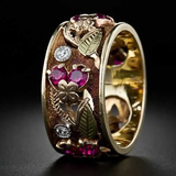 Bague vintage cœur et fleur