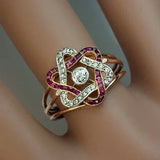 Bague vintage Bright Garnet Star