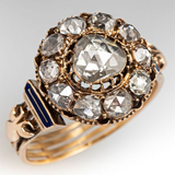 Bague vintage en or incrustée de cristal