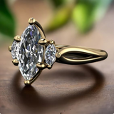 Bague vintage en or et cristal