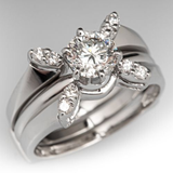 Bague vintage en argent avec cristal et zircone