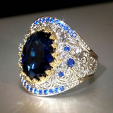 Bague vintage avec sceau en zircone brillante