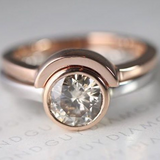 Bague vintage en argent rose et zircone