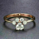 Bague vintage en zircone en forme de patte