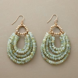 Boucles d'oreilles vintage avec perles vertes