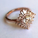 Bague vintage mandala en cristal rose