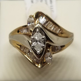 Bague vintage en or avec spirale étincelante