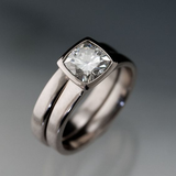 Bague vintage en argent à deux rangées de zircone