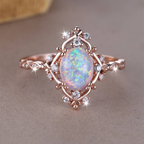 Bague vintage en opale rose