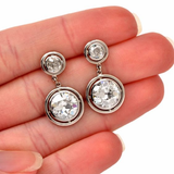 Boucles d'oreilles vintage en argent étincelant