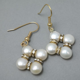 Boucles d'oreilles vintage en forme d'étoile avec perles