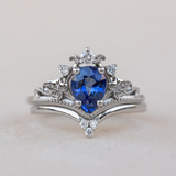 Bague vintage bleue et argent brillante