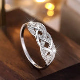 Bague vintage en argent brillant en spirale