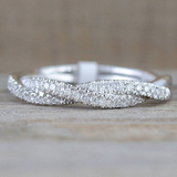 Bague vintage tressée en argent brillant