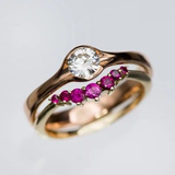 Bague vintage en or cristallin et grenat