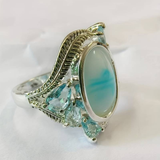 Bague vintage en turquoise et opale