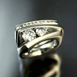 Bague fine vintage en zircone