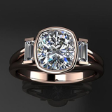 Bague vintage en zircone rose foncé
