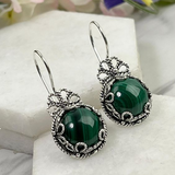 Boucles d'oreilles rondes vintage vertes
