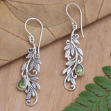 Boucles d'oreilles pendantes vintage en cristal en forme de feuille
