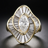 Bague vintage en or avec maillage en zircone