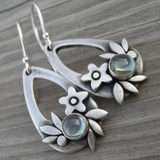 Boucles d'oreilles vintage en cristal floral