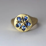 Bague vintage Blue Star Golden Seal