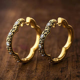 Boucles d'oreilles créoles dorées bohèmes
