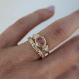Ensemble de bagues vintage en cristal rouge
