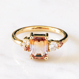 Bague vintage en verre chaud et or