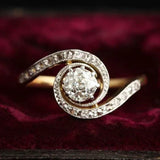 Bague vintage ondulée brillante