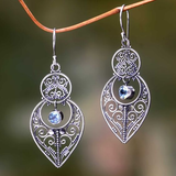 Boucles d'oreilles vintage en cristal en forme de croissant