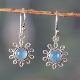 Boucles d'oreilles vintage en forme de fleur en pierre