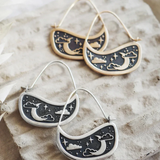 Boucles d'oreilles vintage en or et argent Moonlight