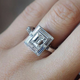Bague vintage en verre cubique