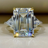 Bague vintage en or avec verre carré