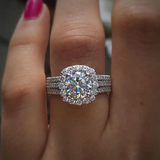 Bague argentée à couches brillantes