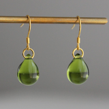 Boucles d'oreilles vintage en or vert brillant