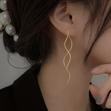 Boucles d'oreilles pendantes vintage ondulées