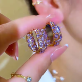 Boucles d'oreilles créoles vintage violettes
