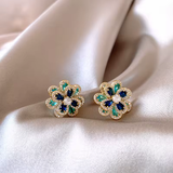 Boucles d'oreilles vintage fleurs lumineuses