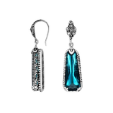 Boucles d'oreilles rectangulaires chromatiques vintage bleues